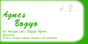 agnes bogyo business card